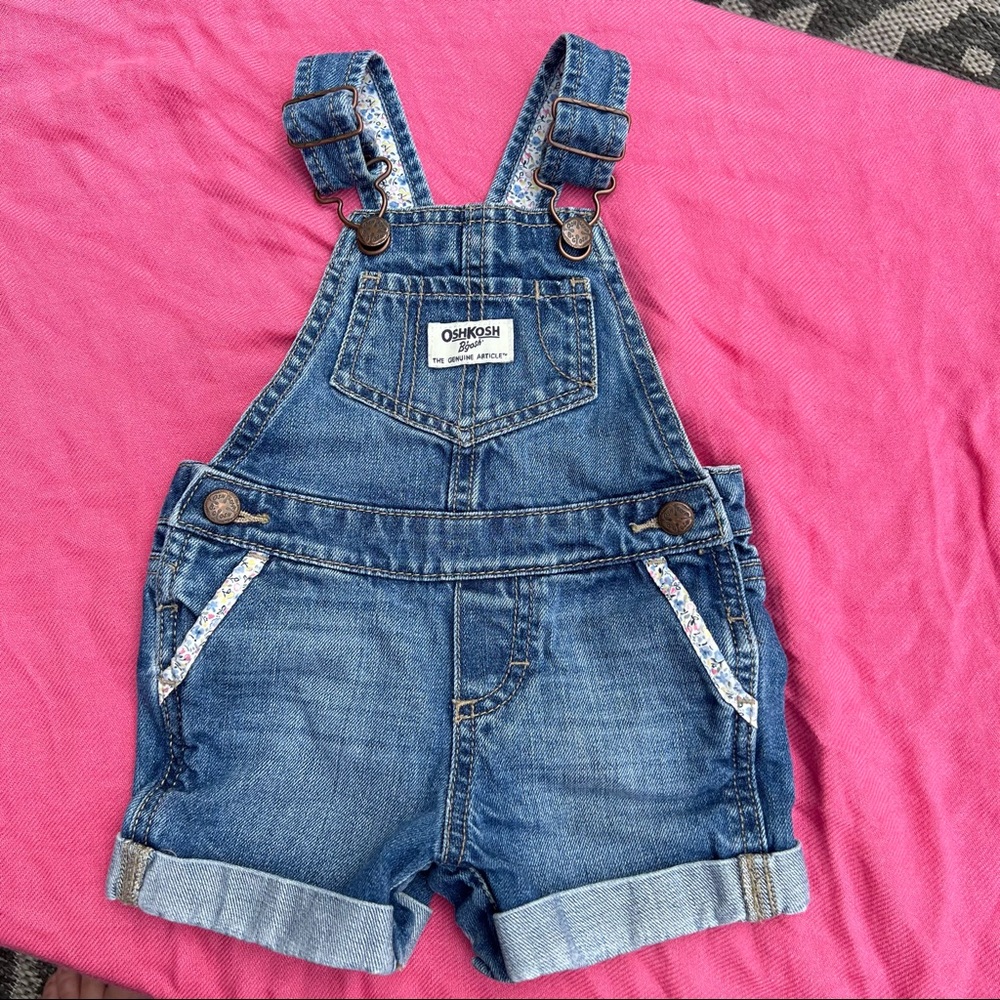 OshKosh 9M denim shorts overalls